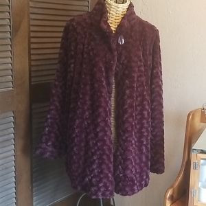 Purple Faux Fur Dennis Basso Coat